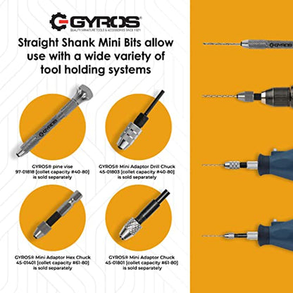 GYROS 20 PCS Mini Twist Drill Bit Set #61 to #80 w/Dome Storage Case, Carbon Steel Wire Gauge Micro Drill Bits for Jewelry, Plastic, & Soft Metal | Small Drill Bits for Pin Vise & Rotary Tool - size: Carbon Steel #61-80