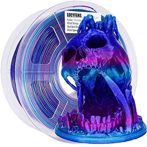 Rainbow PLA 3D Printer Filament, PLA Filament 1.75mm, Shiny Color Change Rainbow PLA Filament, +/- 0.02mm, 3D Printing Filament 1kg/2.2lbs - color: Shiny 3 Color Change