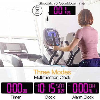 XREXS 17.2 Inch Large Digital Wall Clock with Remote Control - color: Purple