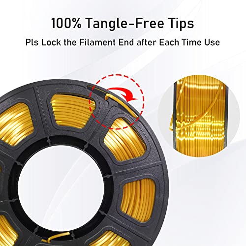 Shiny Silk Gold Silver Copper PLA Filament Bundle, 1.75mm 3D Printer Filament, Each Spool 0.5kg, 3 Spools Pack, with One 3D Printer Remove or Stick Tool MIKA3D - color: Gold+silver+copper
