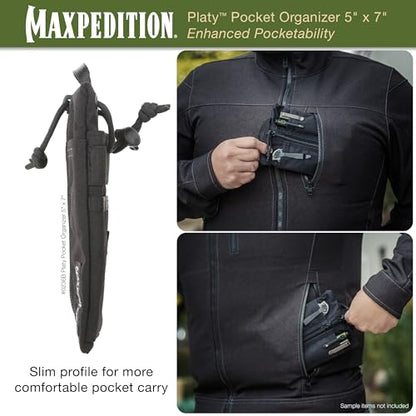 Maxpedition Platy Pocket Organizer, EDC Tool Pouch, Neck Wallet - color: Black, size: 5" x 7"