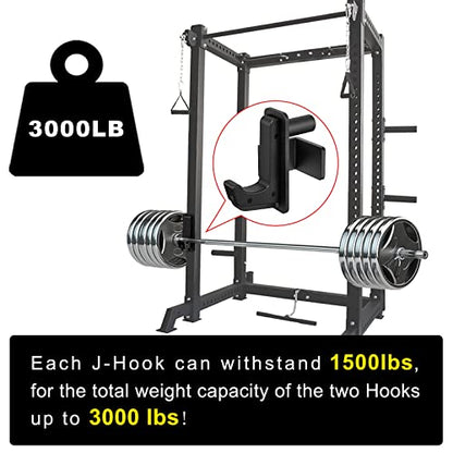 SELEWARE Heavy Duty J Hooks for Power Rack, 2" x 2" Tube, 1" Holes - color: C:For 1" Hole of 2x2 inch Rack