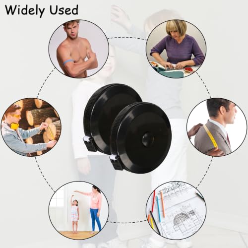 30 Pack Retractable Tape Measure Body Measuring Tape for Sewing, Fabric - color: Black