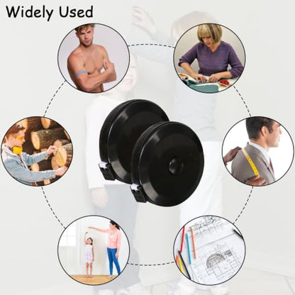 30 Pack Retractable Tape Measure Body Measuring Tape for Sewing, Fabric - color: Black