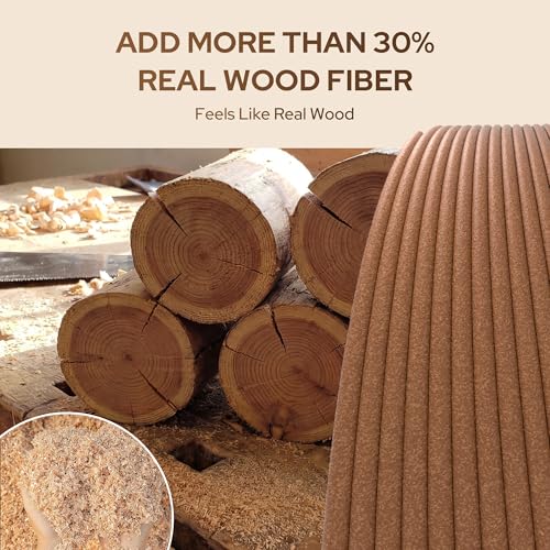 Wood PLA Filament Cherry Wood 3D Printer Filament 1.75mm+/-0.02mm 1KG/2.2lb - color: Pla Cherry Wood