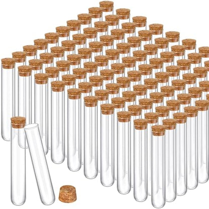 Thyle Glass Test Tubes Bulk with Cork Clear Stoppers, 25x140mm/45ml, 100 Pcs - size: 25x140mm/45ml