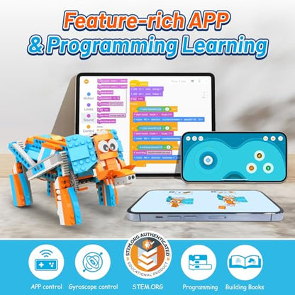 Apitor Robot S Robot Building Kit, 10 in 1 Programmable APP RC Airplane Robotics Coding Kit, Includes Large Storage Organizer with Sorting Plate, Birthday Gifts for Boys Girls Aged 7-12 (389 Pcs) - style: Robot S(Storage)
