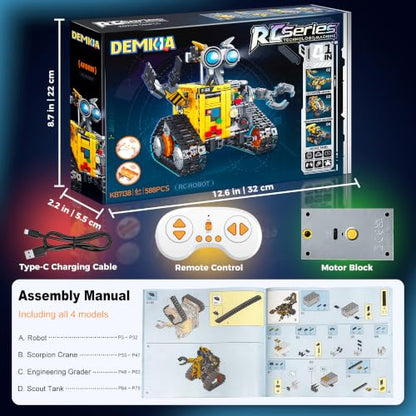 STEM Robotics Kit for Kids 8-12, App & Remote Control Robot Building Kit