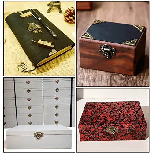 36 Sets Retro Jewelry Box Hinges and Latches Hooks, Small Latches Hinges for Wooden Boxes Hardware, Antique Cabinet Furniture Hinges Hasp Clasp - Bronze Tone (36pcs) - color: 36pcs