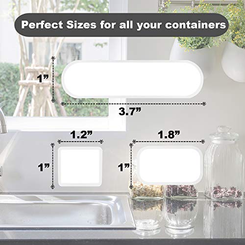 Outus 264 Pcs Removable Food Labels Waterproof 3 Sizes, Silver