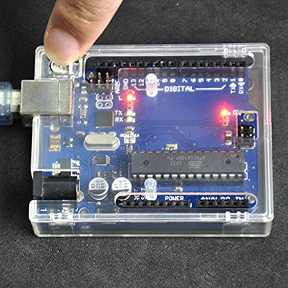Gikfun UNO R3 R4 Case Transparent Clear Computer Box Compatible with Arduino UNO R3 R4 EK1655