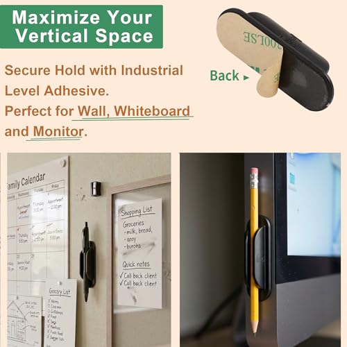 Tiizze Silicone Adhesive Pencil Holders for Classroom & Desk, 10 Pack Black - color: Black