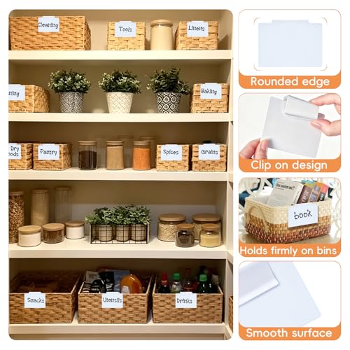 14 Pcs Set of Basket Labels Clip On for Storage Bins