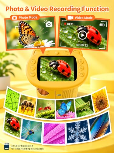 1000X Handheld Digital Microscope for Kids, 2.4" IPS Screen STEM Toys - color: Yellow