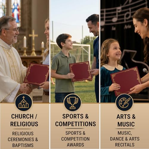 30 Pack Double Sided Certificate Holders 8.5x11 Burgundy - Heavyweight 300gsm Cardstock Diploma Holder - Dual Certificate Folder Letter Size Graduation Award Certificate with Gold Foil Diploma Cover - color: Burgundy-Gold, size: 30 Pack