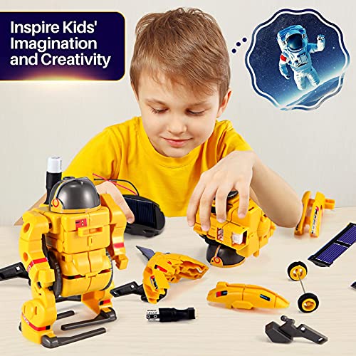 COBFDHA STEM Projects for Kids Age 8-12, Science Kits Boys, Solar Robot Space Toys Gifts 8-14 Year Old Teen Boys Girls, 120Pcs Building Experiments Robots Teenage Ages 9 10 11 12 , Yellow - color: Yellow