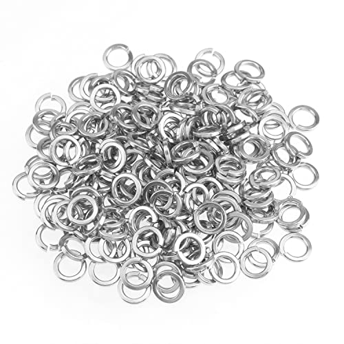 HELIFOUNER 100 Pieces 6# Stainless Steel Split Lock Washers, Spring Lock Washers for Screws Bolts - size: 6# (100 PCS)