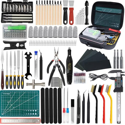 3D Printer Tool Kit, 202 Pcs 3D Printer Accessories Includes Deburring Tool, Removal Tools, Digital Caliper, Cutting Mat, Carrying Case, 3D Printing Tool Kit for Finishing, 3D Print Removing, Cleaning