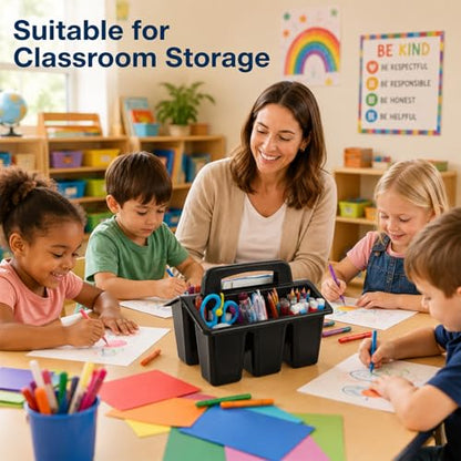 gisgfim 8 Pack Black Classroom Caddy Table Organizer with Handle - color: Black