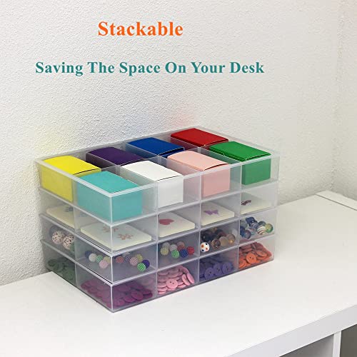 2 Pack Fixed 8 Grids Clear Plastic Organizer Sorting Tray - size: Fixed 8 Grids