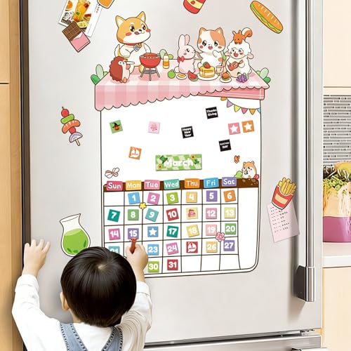 Lesnala Double-Sided Magnetic Calendar Numbers Month Week and Holiday Magnets Labels Magnetic Calendar Dates Indicators for Whiteboard and Refrigerator Classroom Teacher Supplies School Home Office - color: Colorful
