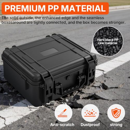 TORIBIO Hard Carrying Case with Foam, Shockproof Storage Box 13"x10.6"x5.2" - size: 13" x 10.6" x 5.2"