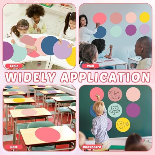gisgfim 24PCS Dry Erase Dots 12 Inch Whiteboard Marker Wall Decor Removeable Circle Sticker Spots Writing Spots Set for Classroom Table Teachers Students Supplies (Morandi) - style: Morandi