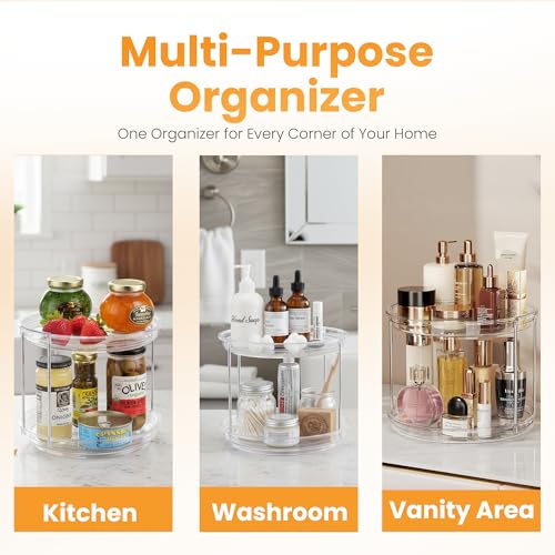 Oizeir Clear Two Tier Lazy Susan Organizer 2-Pack - size: 2-Pack