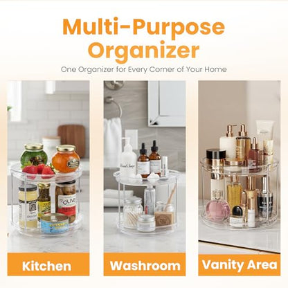 Oizeir Clear Two Tier Lazy Susan Organizer 2-Pack - size: 2-Pack