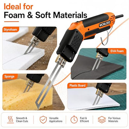 Electric Hot Knife Foam Cutter Kit, Hot Knife Cutting Tool with 8 Blades, R-Shaped Blade, Spade Blade,1.79 in, 3.9in and 7.8 in Blades, Hex Wrench and Brass Brush for Styrofoam, EVA Foam, Foam Board - color: D-orange Hot Knife Set (8 Blades)