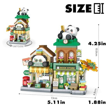 Panda Bookstore Mini Micro Building Blocks Toy Set - color: Panda Bookstore