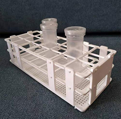 3 Packs Plastic Test Tube Rack, 21 Holes Lab Test Tube Rack Holder for 30mm Test Tubes, White, Detachable (21 Holes) - color: 21 Holes