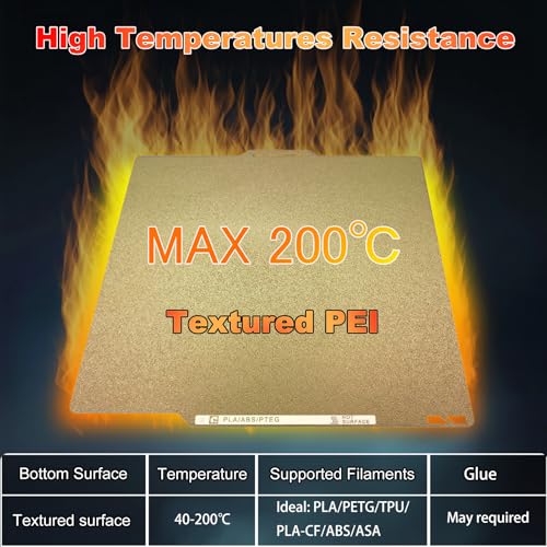 Upgraded 0.77mm Thicker 257x257mm PEI Printing Bed with QR Code for Bambu Lab X1/P1P/P1S/P2S/X1C/A1, Dual-Textured Flexible Heated Magnetic Spring Steel Build Plate for 3D Printer - size: 257x257mm
