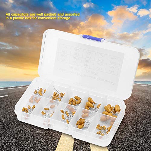 100pcs 16V Voltage 1uF-100uF Tantalum Capacitors Set Assorted Kit with Box for Electronic Professionals or Enthusiasts