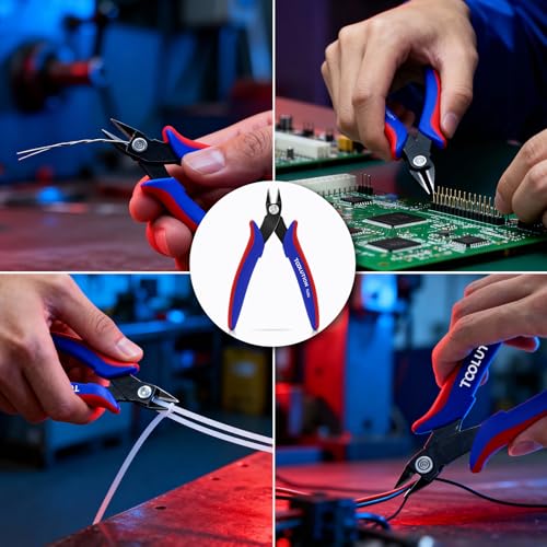 5 Pack Flush Wire Cutters - Small Diagonal Cut Pliers Snips - color: 5"- 5 Pack