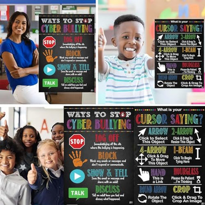 Jinniee Cursor saying Computer Science Classroom Poster 11''x17'' Stem Technology Education Chart, Keyboard Coding Computer Lab Wall Art For Kids Class, Digital Keyboarding Posters (SET 2 COMPUTER) - color: SET 2 COMPUTER