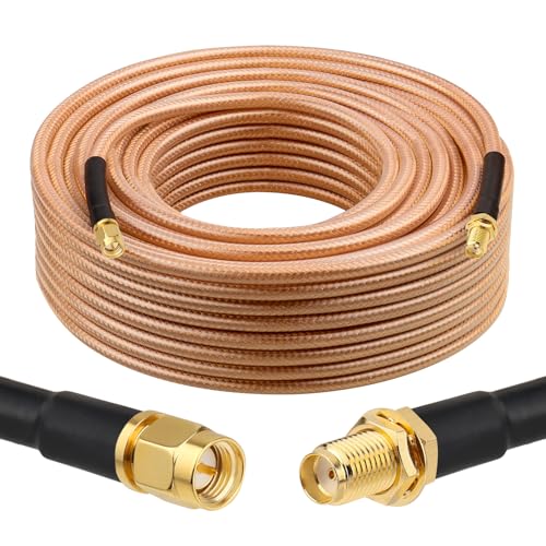 XRDS -RF RG8X SMA Extension Cable, Low Loss SMA Male to SMA Female Coaxial Cable (50 Ohm), High-Density Braided Copper Shielding for WiFi Antenna, 4G 5G LTE Router, Helium Miner, Ham Radio 75FT - size: 75FT