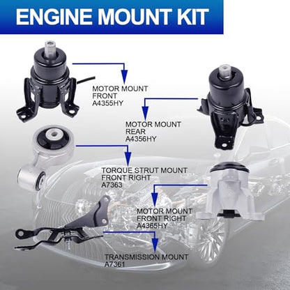 5PCS Engine Motor Mount Set for 2007-2014 3.5L V6 for Smooth Driving - size: Altima 3.5L 07-12
