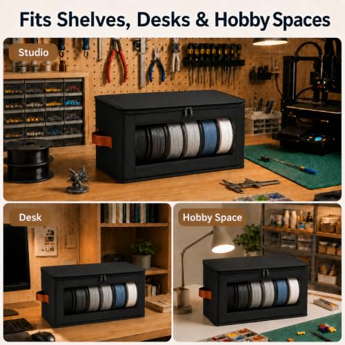 3 Pack 3D Printer Filament Storage Boxes with 12 Desiccant Packs