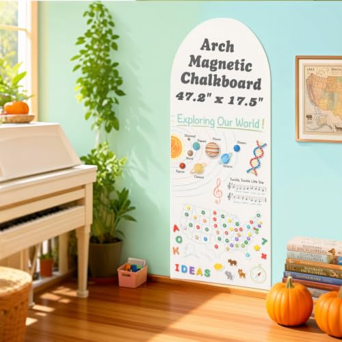 Magnetic Wall Sticker Dry Erase Whiteboard Contact Paper Arch 47.2" x 17.5" Self Adhesive Magnet White Board Wallpaper Peel and Stick Wall Decal for Home Playroom Classroom - color: Whiteboard