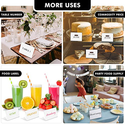 Teling 36 Pcs 3.5x2.5 Mini Acrylic Sign Holder Slant Back Display Stands