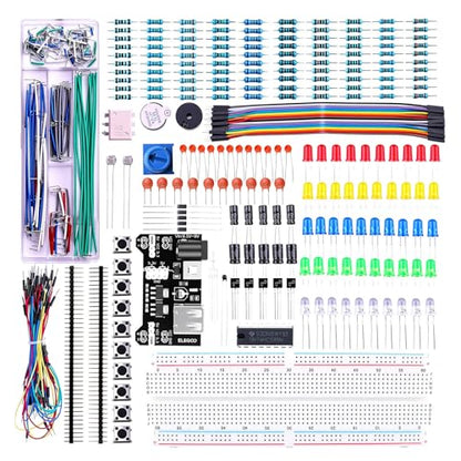 ELEGOO Upgraded Electronics Fun Kit w/Power Supply Compatible with Arduino