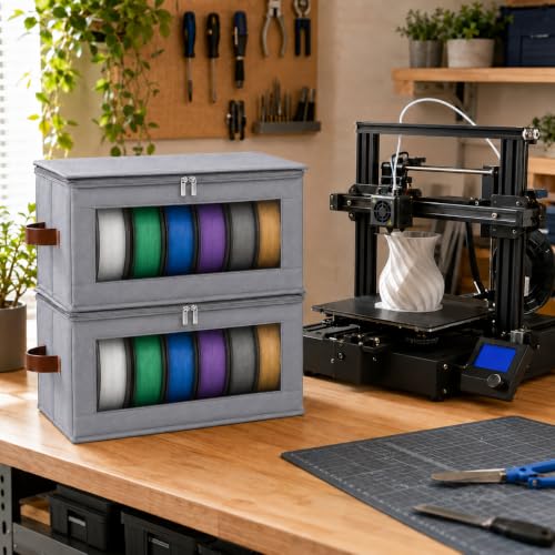 3D Printer Filament Storage Box, 2/4Pack for PLA/PETG/TPU with Desiccants - color: Gray, size: 2Pack