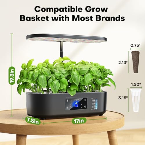 Ahopegarden Hydroponics Growing System Kit: 12 Pods with LCD Control Panel