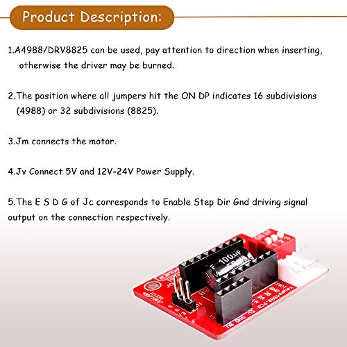 Ximimark A4988 DRV8825 3D Printer Stepper Motor Driver Control Extension Shield Board 3Pcs