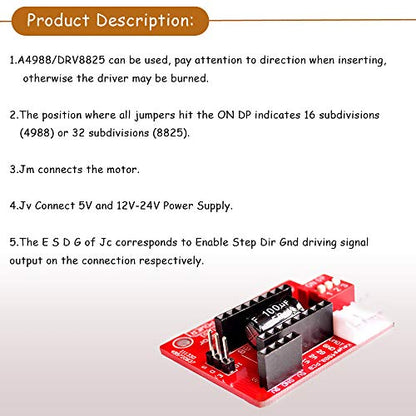 Ximimark A4988 DRV8825 3D Printer Stepper Motor Driver Control Extension Shield Board 3Pcs