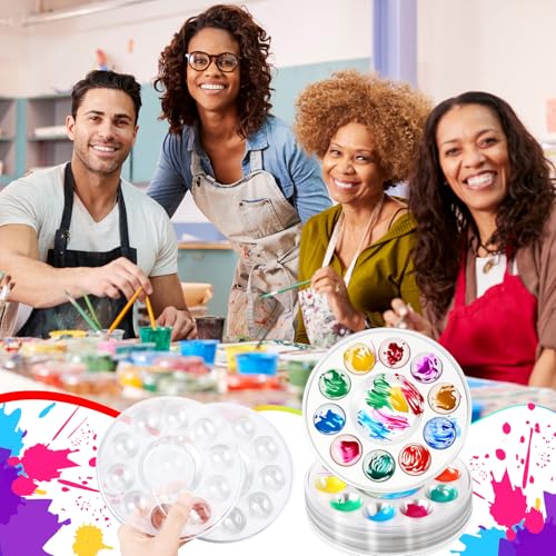 AmazingSpark 50 Pcs Paint Tray Palettes 5.5 in Disposable Round Paint Trays - color: Round, size: 5.51 in