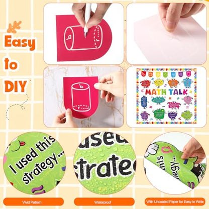 Honoson 54 Pcs Math Bulletin Board Set, Math Talk Bulletin Boards, Colorful - style: Colorful
