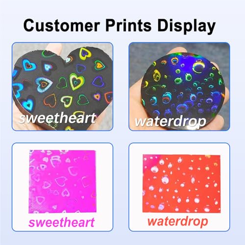 New Upgraded 257x257mm H1H Holographic Build Plate for Bambu Lab X2D/P2S/A1/X1C/X1/X1E/P1P/P1S, Smooth Waterdrop+Smooth Sweetheart Spring Steel Plate Flexible Plate for Bambu Labs 3D Printer - color: H1H( Waterdrop+Sweetheart)