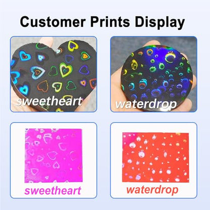 New Upgraded 257x257mm H1H Holographic Build Plate for Bambu Lab X2D/P2S/A1/X1C/X1/X1E/P1P/P1S, Smooth Waterdrop+Smooth Sweetheart Spring Steel Plate Flexible Plate for Bambu Labs 3D Printer - color: H1H( Waterdrop+Sweetheart)
